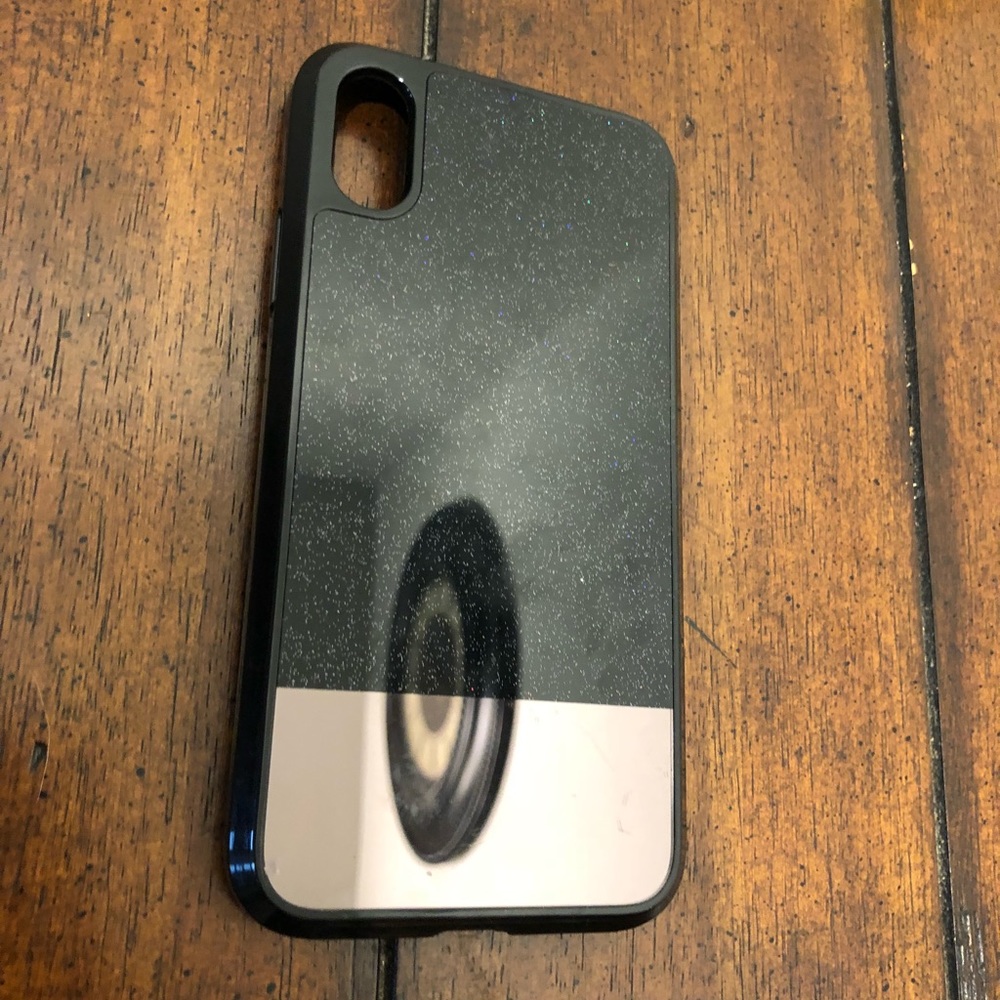 Black Glitter with Rose Gold Case